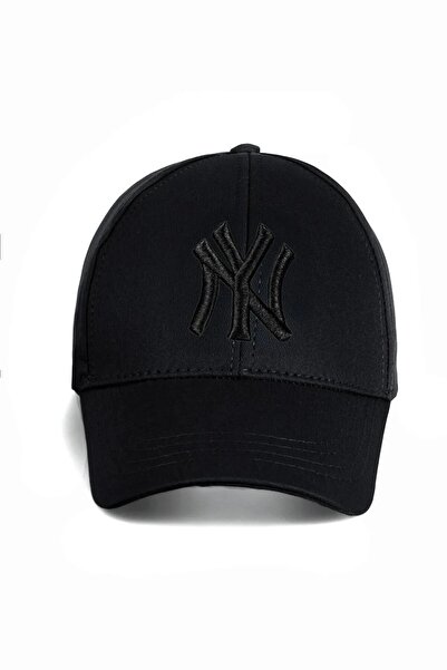 awix Pălărie sport unisex neagră din bumbac brodat NY, reglabilă cu velcro la...