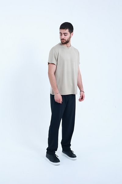 TKT Tricou unisex din țesătură modal, potrivire regulată texturată și suprafață netedă din material textil