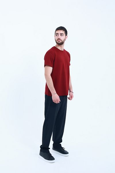 TKT Tricou unisex din țesătură modal, potrivire regulată texturată și suprafață netedă din material textil