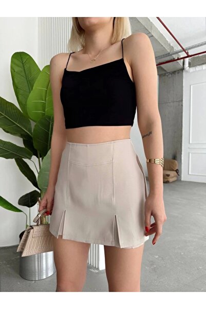 Moda Raperin Διπλό σκισίματα σορτς φούστα