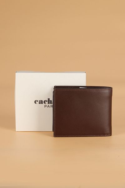 Cacharel Brown Leather Men's Wallet Card Holder Analin