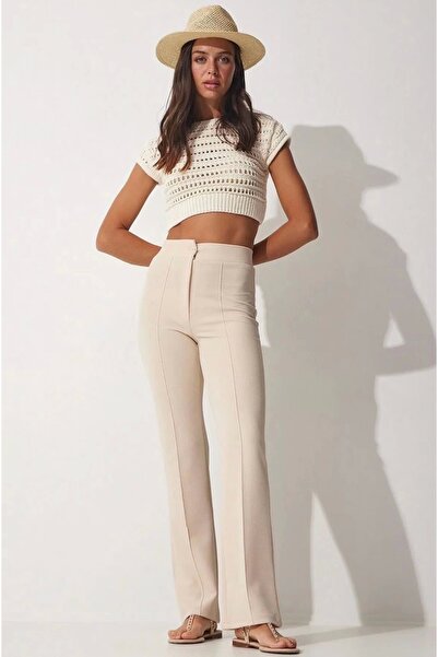 mibay Εισαγόμενο παντελόνι palazzo από ύφασμα κρεπ