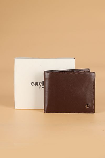 Cacharel Brown Leather Men's Wallet Card Holder Analin