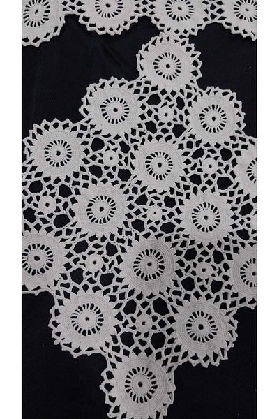 Papatyam 2 Pieces (18X18) Handcrafted - Lace/Dowry/Vintage/ Cotton Rope