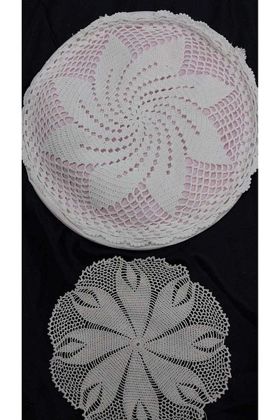 Papatyam Hand Knitted Crochet - Semi-Stick (30cm) and Small (20cm) Kirlant Handwork, Lace/Dowry/Danfol/Cotton