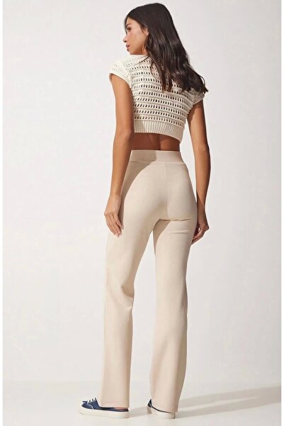 mibay Εισαγόμενο παντελόνι palazzo από ύφασμα κρεπ