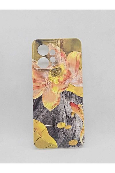 Turkuaz Hm Note 12 4g Special Oil Painting Flower Design Luxury Silicone Case