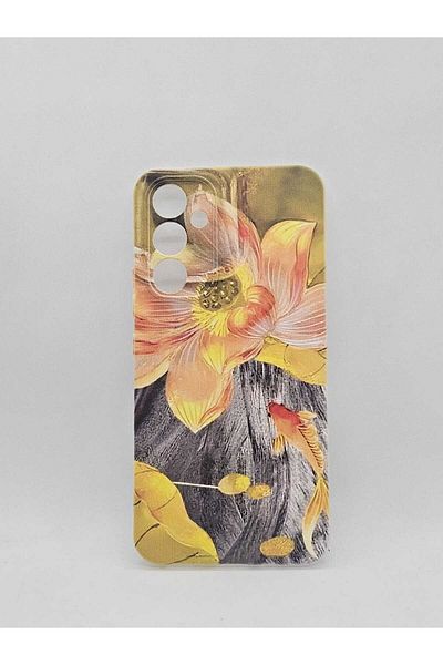 Turkuaz Samsung A54 5g Special Oil Painting Flower Design Luxury Silicone Case