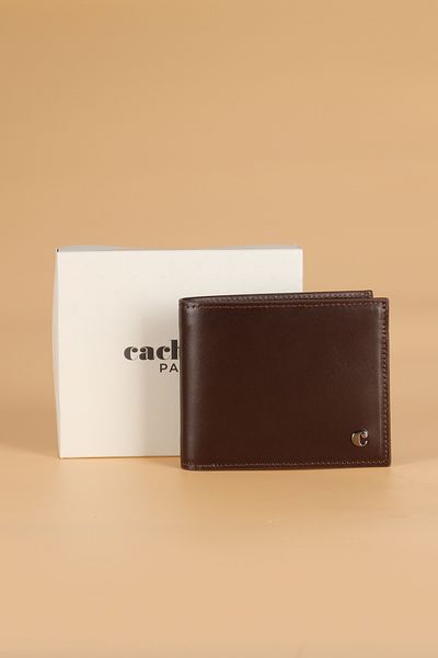 Cacharel 2664 Genuine Leather Men's Wallet Card Holder Analine Brown
