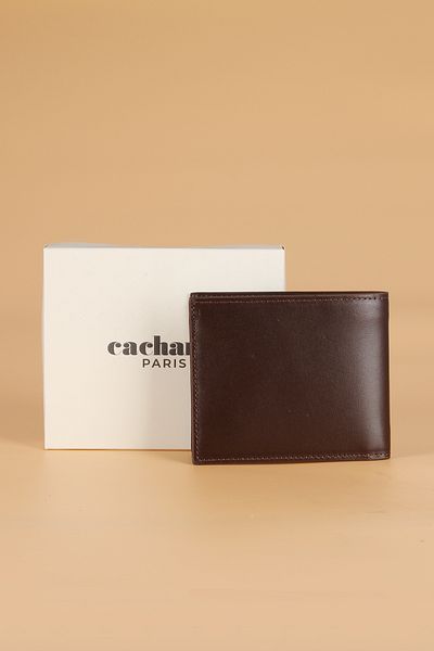 Cacharel 2664 Genuine Leather Men's Wallet Card Holder Analine Brown