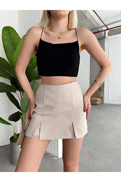 Moda Raperin Διπλό σκισίματα σορτς φούστα