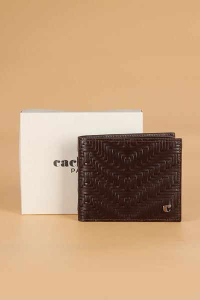 Cacharel 2363 Back Leather Men's Wallet Card Holder Brown
