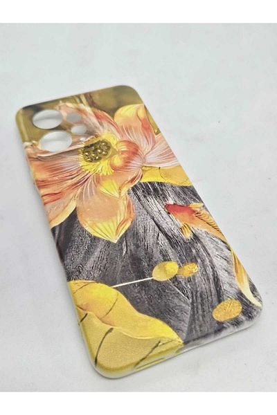 Turkuaz Hm Note 12 4g Special Oil Painting Flower Design Luxury Silicone Case