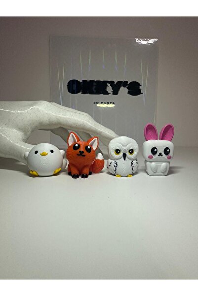 OKKYS STORE Dörtlü Dekoratif Hayvan Şekilli Buz Dolabı Magneti