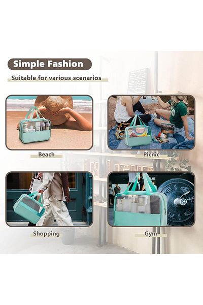 Boldy Personal Care Bag - Transparent Waterproof Makeup Bag - Waterproof Cosmetic Travel Bag (XL)