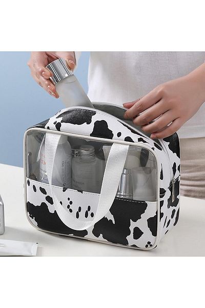 Boldy Patterned Personal Care Bag -Transparent Waterproof Makeup Bag-Waterproof Cosmetic Travel Bag