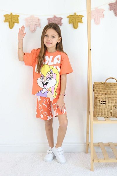 ARBİ kids Female Child Rabbit Pattern Short-Sleeve Set