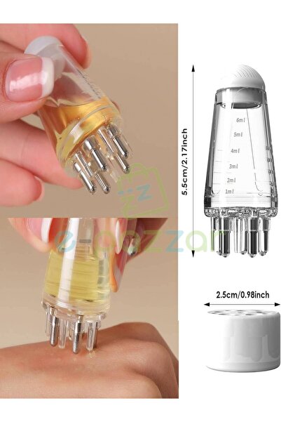 Genel Markalar 1 Adet Siyah 6 Ml Masajlı Serum Ve Yağlar İçin Çelik Bilye Başlıklı Kişisel Bakım Aplikatörü
