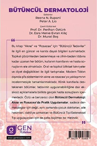 Gen Kitabevi Bütüncül Dermatoloji Ve Rosacea'da Pratik Uygulamalar