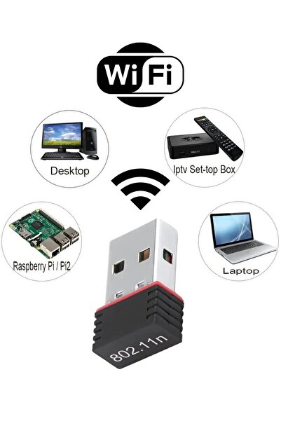 İMEXTECH Usb Wifi Adaptörü Kablosuz Wifi İnternet Alıcı Ağ Kartı Masaüstü Bilgisayar Pc 300 Mbps 802.11n