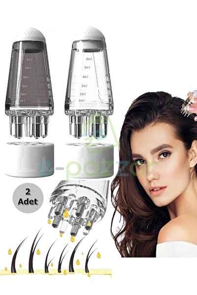 Genel Markalar 2 Adet Şeffaf/Siyah 6 Ml Masajlı Serum Ve Yağlar İçin Çelik Bi...