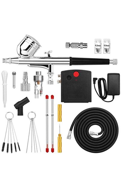 Yelajoy Portable airbrush set,various nozzles,for decoration,makeup,painting,with air pump and cleaning tool