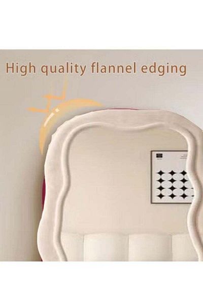 COOYA Full-Length Mirror, Irregular Wavy Shape, Easy to Move, Suitable for Clothing Fitting (White)