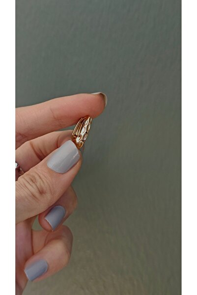 stainless steell Rose Gold Ezme Kavisli Küpe | İleri Seviye Alerjik Ciltler için