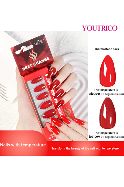 Youtrico ٢٤ أظافر صناعية سحرية، أشكال متعددة الألوان، أظافر على شكل لوز، مناس...