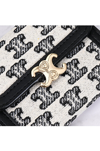ETG Women's Multi-function Three-fold Short Canvas Wallet 10*7.5*2cm