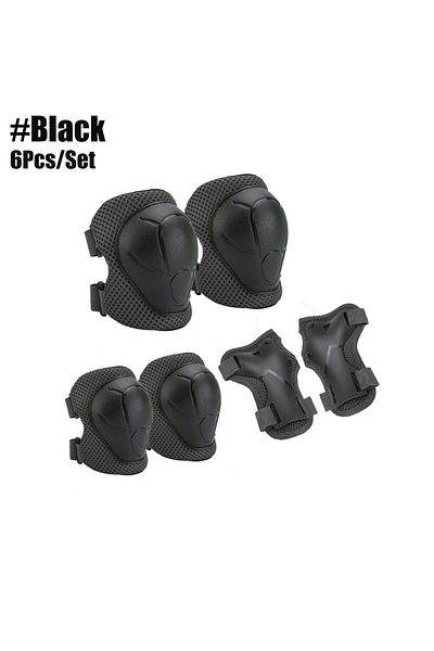 Choice Black Kids Knee Pads Elbow Pads Age 3-7 Toddler Boys Girls, 6 In 1 Protective Gear Safety Set with W