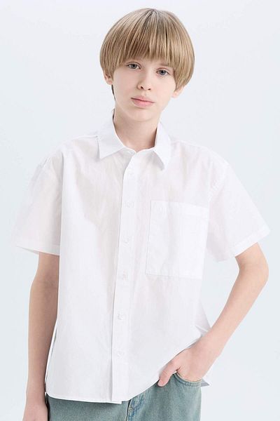 DeFacto Αγόρι Oversize Wide Fit Polo γιακά αλεξίπτωτο κοντομάνικο πουκάμισο E1588A825HS