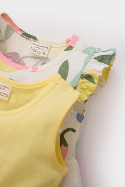 DeFacto Baby Girl Patterned Short Sleeve 2-Piece Summer Dress C0071A525Sm