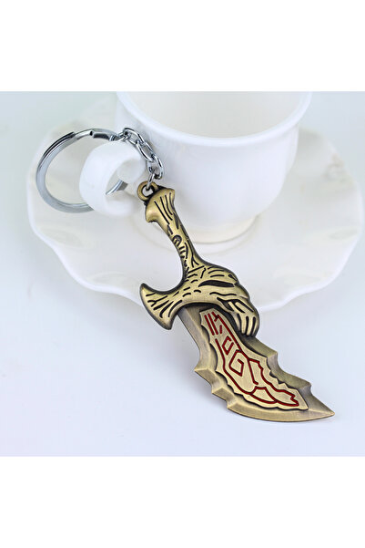 Miniso Blue God of War Keychain Kratos Weapon Blades of Chaos Pendant Keyring Axe Sword Key Chains Men Wome