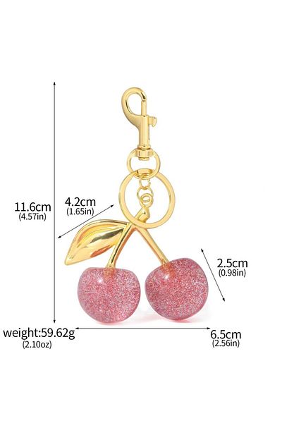 Miniso K00858-02 Fashion Delicious Red Cherry Keychain Summer Fruits Cherries Pendant Keyring For Women Men