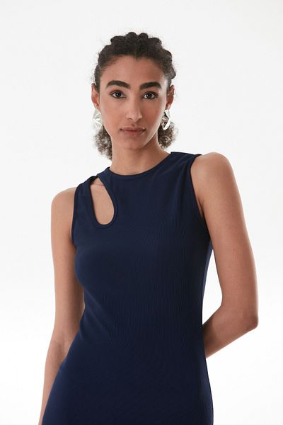 Fulla Moda Φόρεμα με λεπτομέρεια με παράθυρο με ραβδώσεις