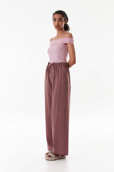 Fulla Moda Tie Waist Wide Leg Trousers
