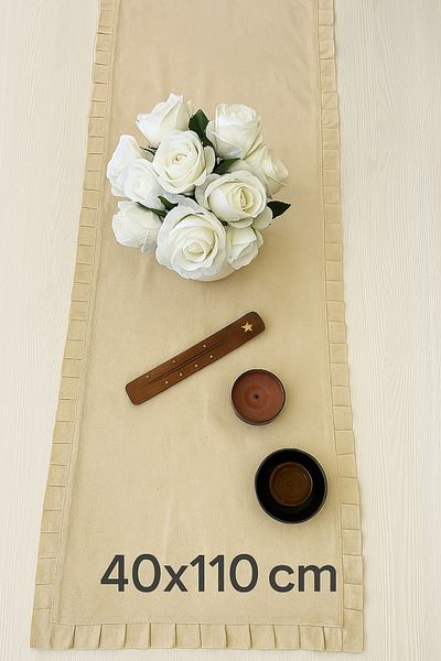 White Alamode Frilly Runner 40X110Cm
