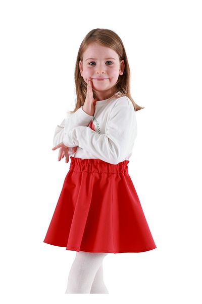 Ozmoz By Mukadder Özden Red Flared Spring Girl's Skirt
