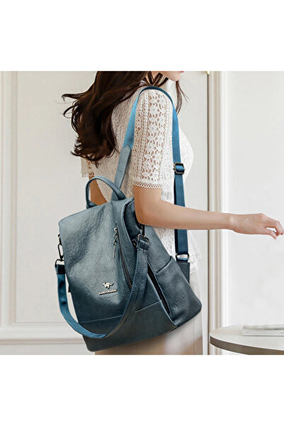 delis Rucsac Dama Carina Gt2164, Antifurt, Albastru