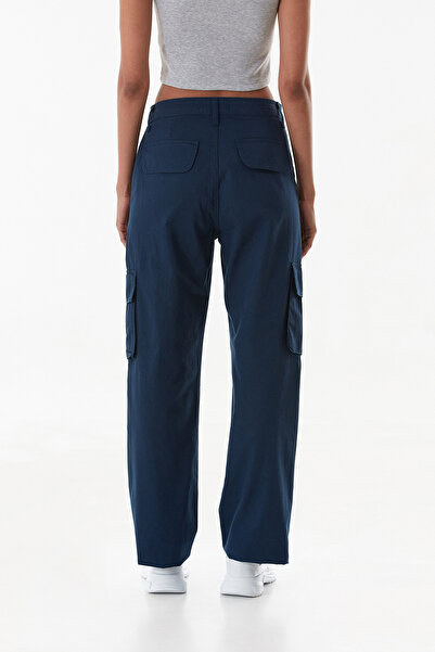 Fulla Moda Palazzo Gabardine Trousers with Cargo Pockets