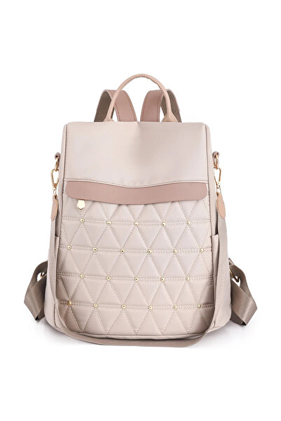 delis Women's Backpack, Cleodora Gt2616, Anti-Theft, Cream/Pink