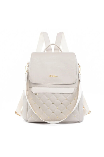 delis Γυναικείο Σακίδιο Πλάτης, Elanor Gt2637, Αντικλεπτικό, Κρεμ