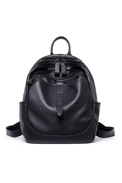 delis Women's Backpack, Amita Gt2072, Genuine Leather, Black