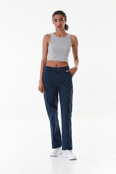Fulla Moda Palazzo Gabardine Trousers with Cargo Pockets