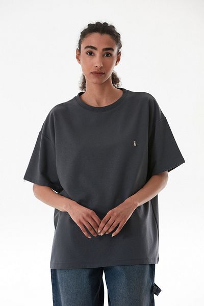 Fulla Moda Μπλουζάκι Oversize με λεπτομέρεια αρκουδάκι