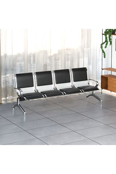 Mahmayi JX 4-Seater Outdoor Bench with Cushions- Black