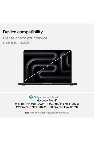 Spigen واقي شاشة رفيع من GLASTR لجهاز ماك بوك برو 16 بوصة (M4 Pro / M4 Max / M3/M2/M1 2024-2021)