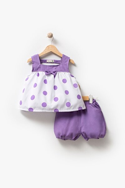Jikko Baby Baby Girl Polka Dot Blouse and Balloon Shorts 2 Piece Set 3608
