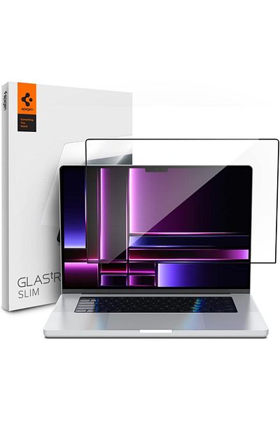 Spigen واقي شاشة رفيع من GLASTR لجهاز ماك بوك برو 16 بوصة (M4 Pro / M4 Max / M3/M2/M1 2024-2021)